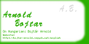 arnold bojtar business card