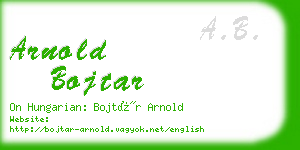 arnold bojtar business card